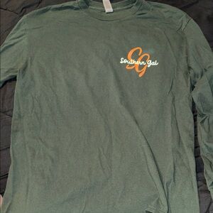 Gildan Dark Green Long Sleeve Tee with Logo